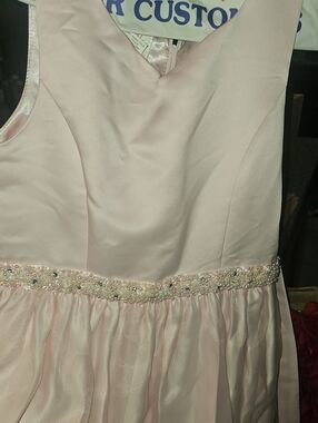 Cinderella Light Pink Beaded Waist Formal Dress for Girls Size 10